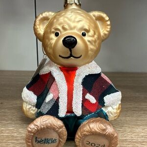 Belkie Bear 2024 Christmas Holiday Tree Glass Ornament Belk Department Store